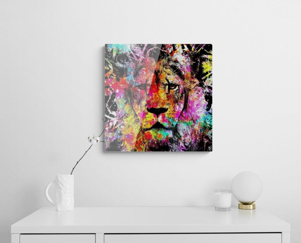 lion king pop art plexiglass artwork contemporary lion yoons