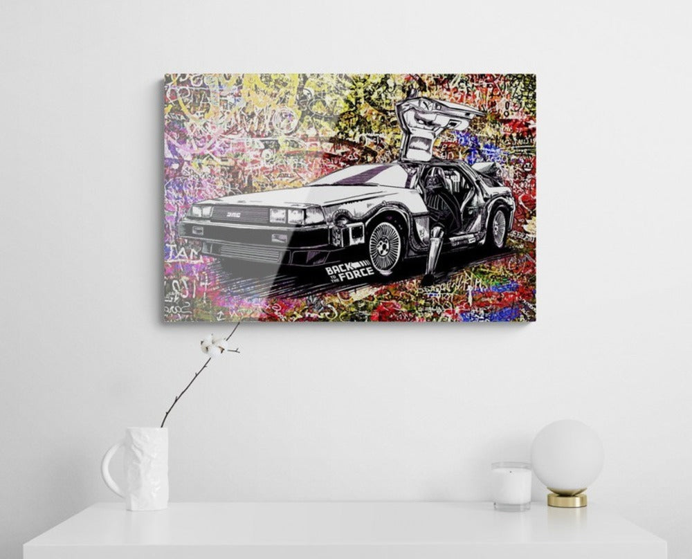 back to the force pop art plexiglass artwork retro futur car yoons