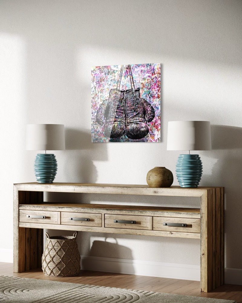 boxing gloves pop art plexiglass artwork boxing wall art yoons