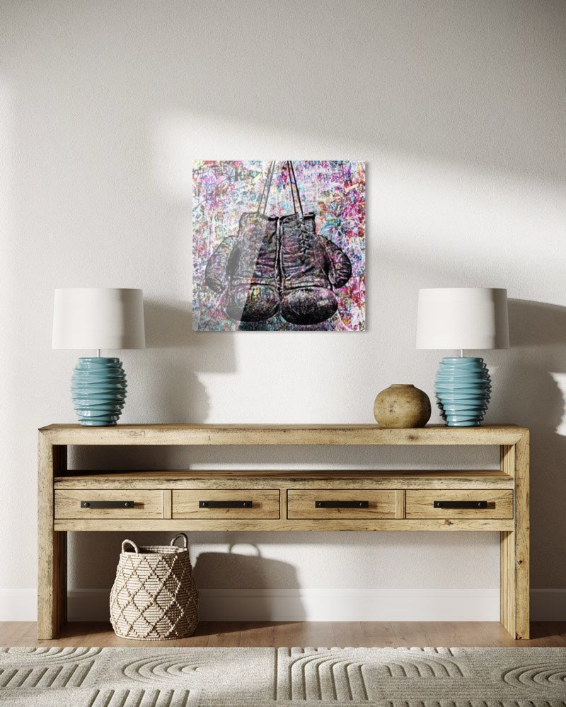 boxing gloves pop art plexiglass artwork boxing wall art yoons