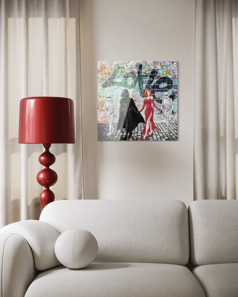 dark romance pop art plexiglass artwork cinematic couple yoons