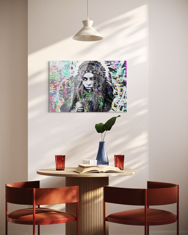 tribal muse pop art plexiglass artwork native portrait yoons
