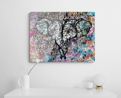 twin elephants pop art plexiglass artwork contemporary elephant yoons