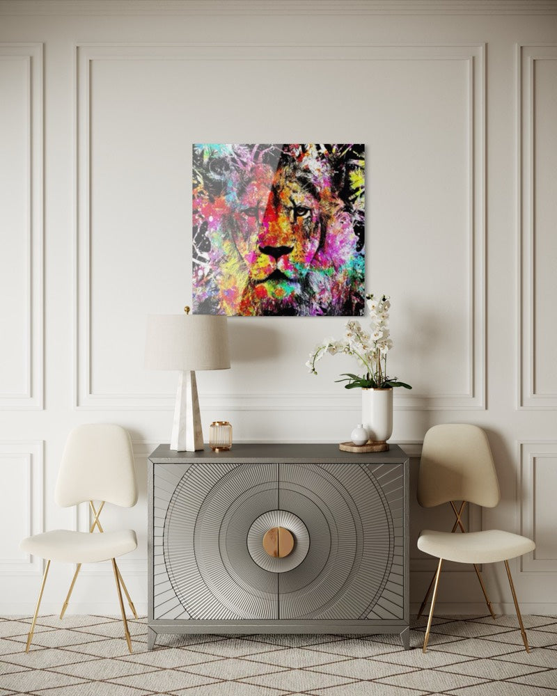 lion king pop art plexiglass artwork contemporary lion yoons