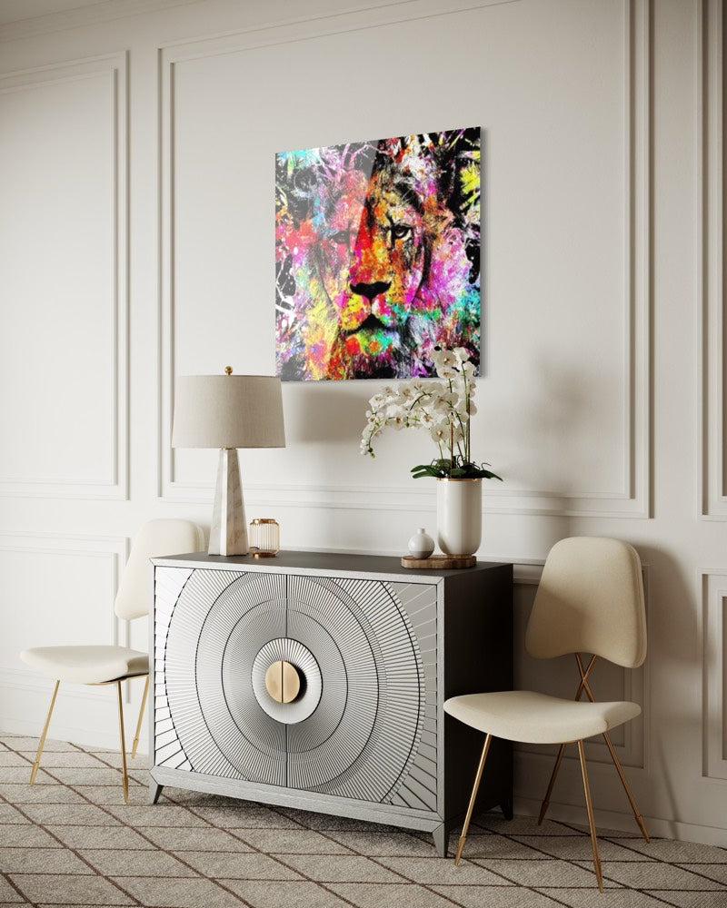 lion king pop art plexiglass artwork contemporary lion yoons