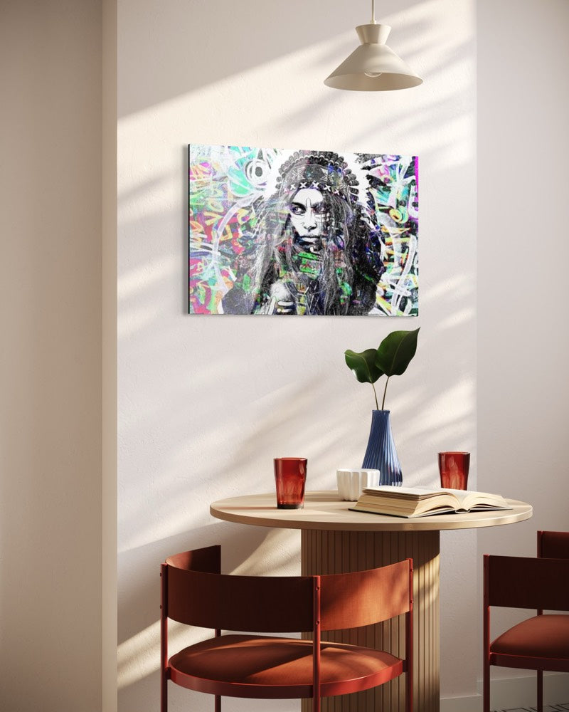 tribal muse pop art plexiglass artwork native portrait yoons